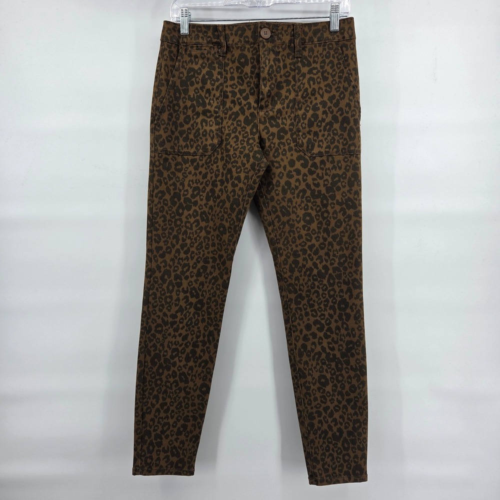 Sanctuary Pants 27 Brown Leopard Print Utility Slim Cargo‎ Standard Surplus